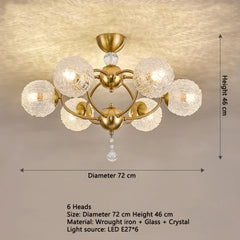 Polished Gold 8-Light Globe Chandelier with Crystal Accents