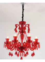 Colored Crystal Tiered Candelabra Chandelier