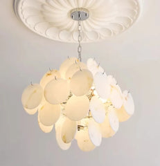 Gold White Marble Disc Chandelier Hanging Pendant Light