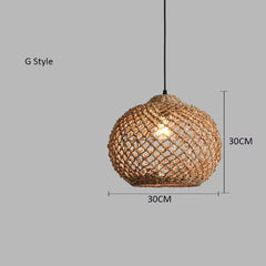 Woven Bamboo Pendant Light Natural Rattan Art Lantern Chandelier
