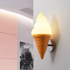 Playful Ice Cream Cone Wall Sconce, Whimsical Kids Room Lighting