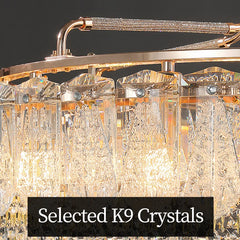 Luxurious chandelier with K9 crystals on a dark background