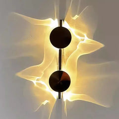 Modern Geometric Disc Wall Sconce with Integrated LED Lighting Effects