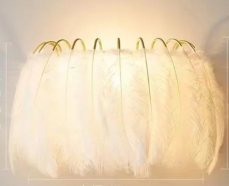 Wall-mounted light fixture with dimensions displayed on a neutral background