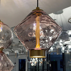 Glass Orb Pendant Light with Brushed Gold Finish