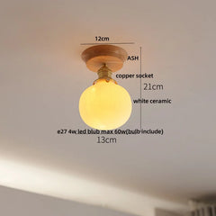 Ceiling light fixture with measurements labeled on a neutral background