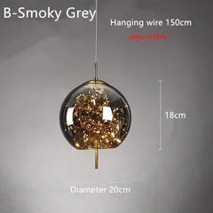 Glass Starburst Pendant Light with Integrated LEDs