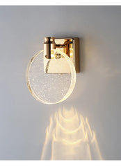 Gold Bubble Crystal Round Wall Sconce Light