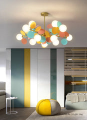 Gold Starburst Branch Chandelier with Globe Shades