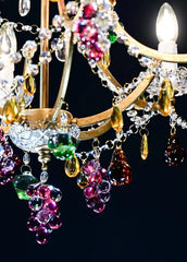 Gold Crystal Floral Chandelier Hanging Pendant Light