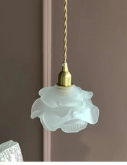 Brass Crystal Flower Pendant Light