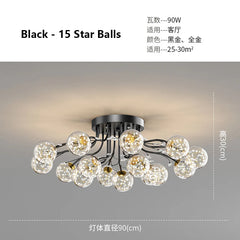 Gold Floral Crystal Chandelier Semi-Flush Mount Light