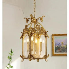 Gold Candelabra Cage Pendant Light