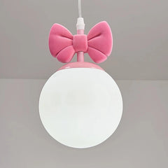 White Pink Bow Ceiling Light Flush Mount Children's Room Light