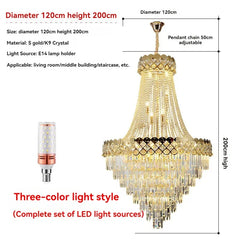 Tiered Crystal Waterfall Chandelier with Gold Finish Metal Frame