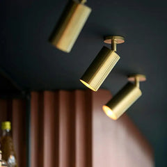 Brushed Gold Cylinder Spotlights Surface Mount Ceiling Light
