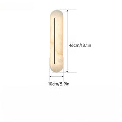 Wall-mounted light fixture with dimensions indicated on a white background