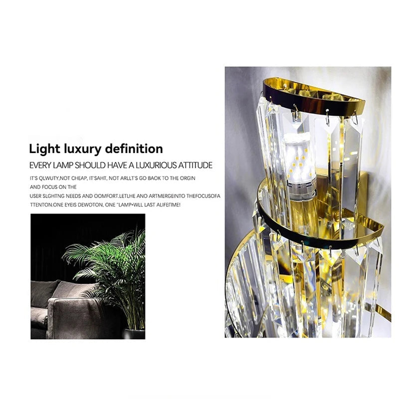 Luxury lamp with gold accents and text about light luxury definition.