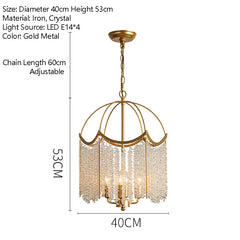 Gold Waterfall Crystal Chandelier Pendant Light with Tiered Beading