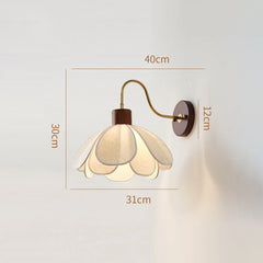 Wall-mounted lamp with dimensions indicated on a light gray background