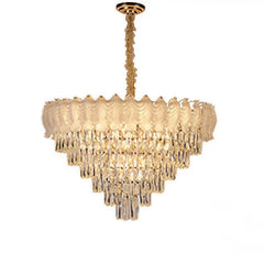 Tiered Crystal Waterfall Chandelier Polished Chrome Chandelier