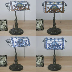 Stained Glass Table Lamp Mediterranean Baroque Bronze Desk Light