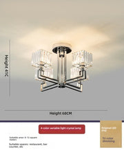 Polished Chrome Multi-Arm Crystal Chandelier