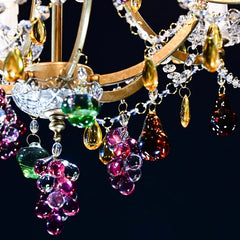 Gold Crystal Floral Chandelier Hanging Pendant Light