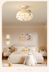 White Hot Air Balloon Ceiling Light Semi-Flush Mount Children's Room