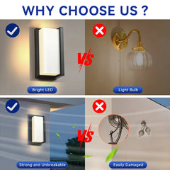 Outdoor Wall Sconce Modern Rectangular LED Light