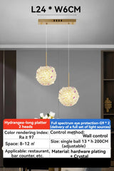 Gold Crystal Orb Pendant Light with K9 Crystal Accents