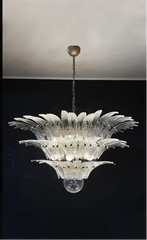 Chandelier with detailed design on a dark background