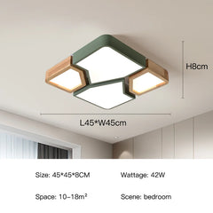 Ceiling light fixture with dimensions and specifications on a neutral background