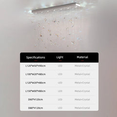 Ceiling light fixture with specifications overlay on a neutral background