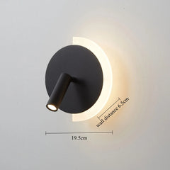 Modern Minimalist Circle Wall Lamp with Adjustable Spotlight