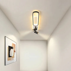 Modern Linear Spotlight Ceiling Lamp with Oval Accent