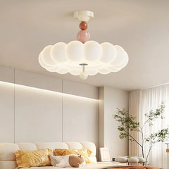 Pink Cloud Flush Mount Light Opal Glass Children's Room Ceiling Light