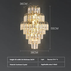 Chandelier with dimensions on a dark background