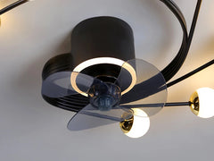 Gold Multi-Arm Ceiling Fan Light Fixture