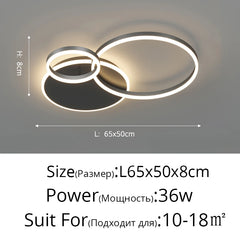 Modern Gold Interlocking Rings Flush Mount Ceiling Light Fixture