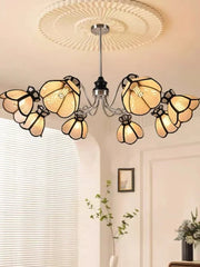 Polished Chrome Petal Chandelier Floral Pendant Light