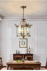 Gold Floral Crystal Chandelier Candle Style Pendant Light