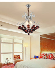 Crystal Wine Red Chandelier Pendant Light