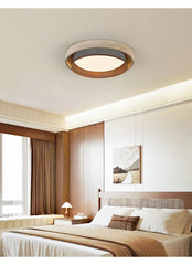 Stone Ring Flush Mount Ceiling Light with Textured Metal Shade