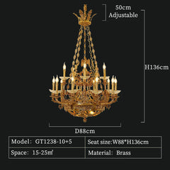 Gold Metal Candelabra Chandelier Eagle Accented Eagles Eagle Motif