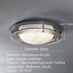 Chrome Flush Mount Light with Frosted Glass Shade and Textured Ring
