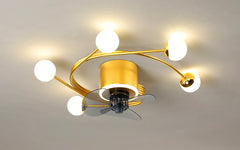 Gold Multi-Arm Ceiling Fan Light Fixture