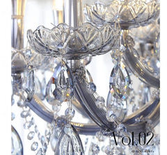Crystal Candelabra Chandelier with Droplet Accents and Metal Frame