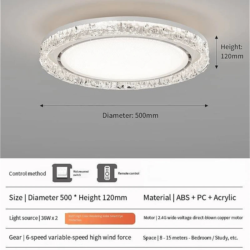 Ceiling light fixture with dimensions and features on a gray background