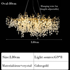 Gold Chandelier with Cascading Textured Glass Disc Accents